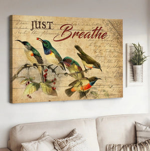 Hummingbird Cranberry tree Just breathe - Matte Canvas