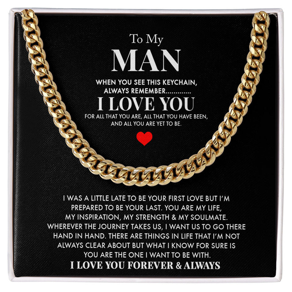 Husband and Boyfriend Necklace - You Are My Life - Cuban Link Chain Necklace Gift For Boyfriend Husband, Valentine Gift for Him