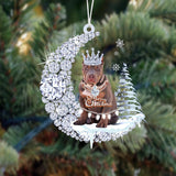American Bully Diamond Moon Merry Christmas Ornaments Christmas Gift For Dog Lover