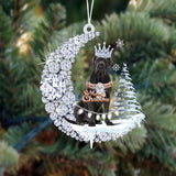 American Bully Diamond Moon Merry Christmas Ornament Christmas Gift For Dog Lover