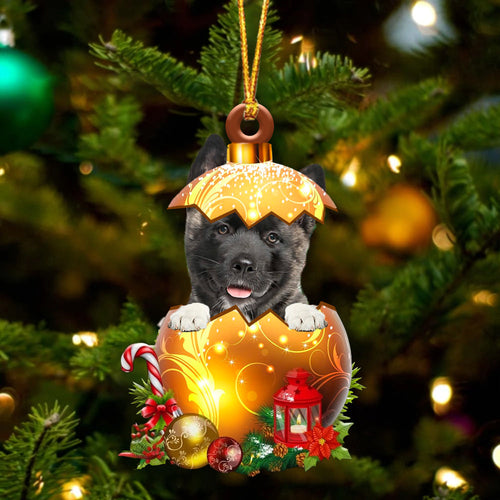 American Akita In Golden Egg Christmas Ornament