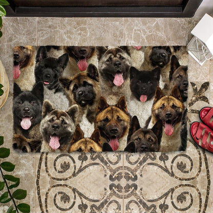 A Bunch Of Akitas Doormat
