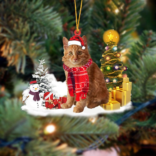 American Bobtail Cat Christmas Ornament Christmas Tree Hanging Acrylic Ornament Gift