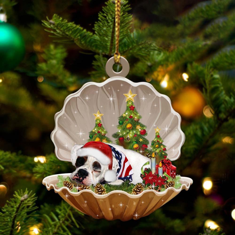 American Bulldog-Sleeping Pearl In Christmas Two Sided Ornament