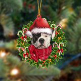 Godmerch- Ornament- American Bulldog-Xmas Bandana Hanging Ornament, Happy Christmas Ornament, Car Ornament