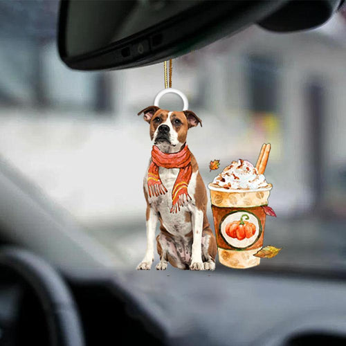 American Bulldog 1-Pumpkin Spice Kinda-Two Sided Ornament