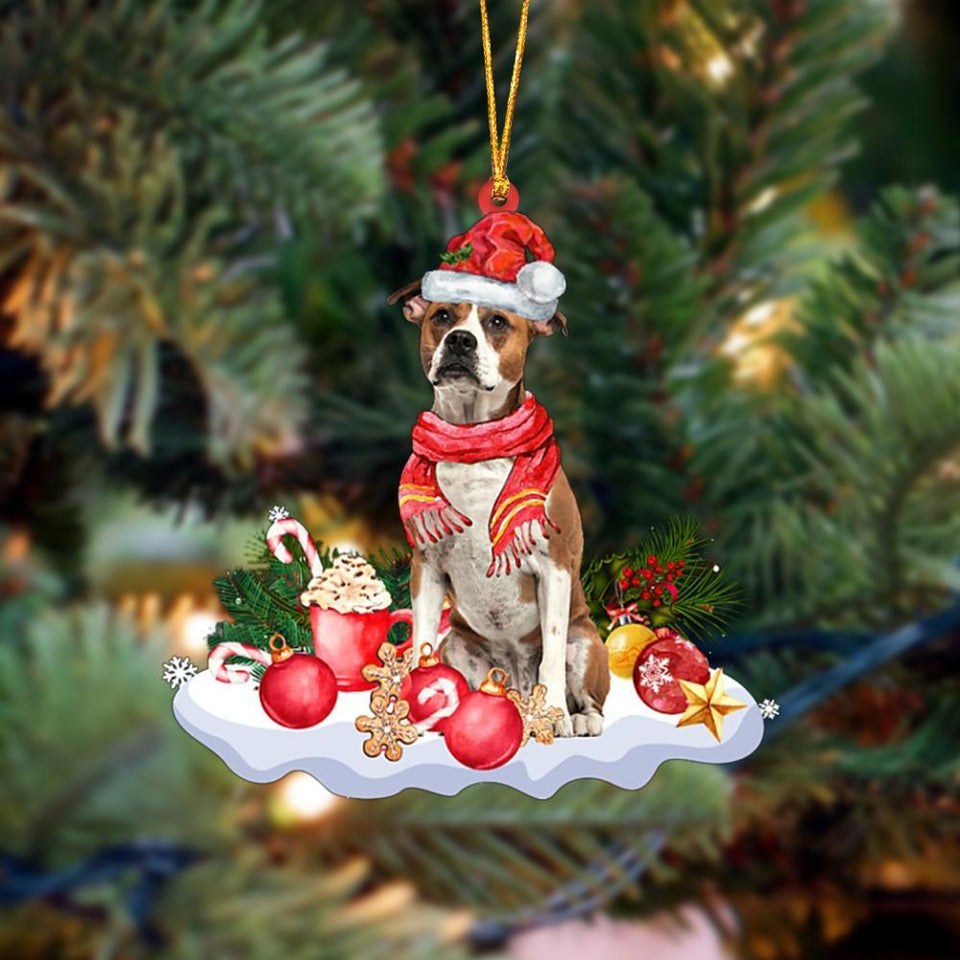 Ornament- American Bulldog 1-Better Christmas Hanging Ornament, Happy Christmas Ornament, Car Ornament