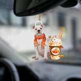 American Bulldog 2-Pumpkin Spice Kinda-Two Sided Ornament