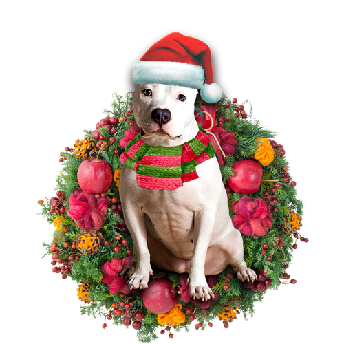 Godmerch- Ornament- American Bulldog Christmas Ornament, Happy Christmas Ornament, Car Ornament