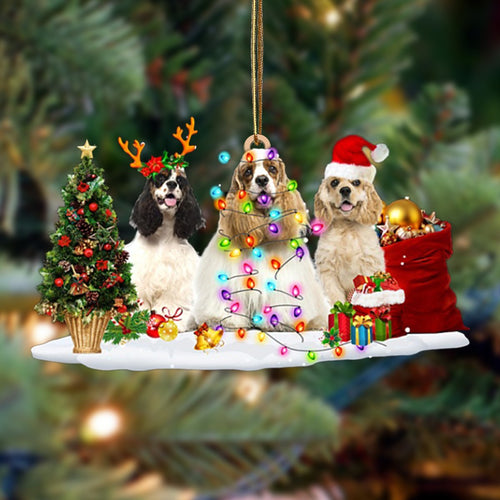 Godmerch- Ornament- American Cocker Spaniel-Christmas Dog Friends Hanging Ornament, Christmas Ornament, Car Ornament