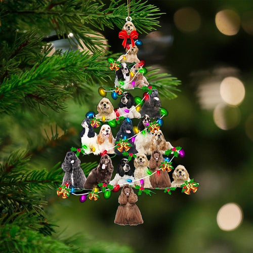 American Cocker Spaniel-Christmas Tree Lights-Two Sided Ornament