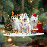 Ornament- American Eskimo Dog-Christmas Dog Friends Hanging Ornament, Happy Christmas Ornament, Car Ornament