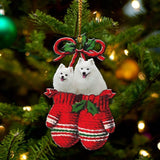 American Eskimo Inside Your Gloves Christmas Holiday-Two Sided Ornament, Christmas Ornament, Car Ornament