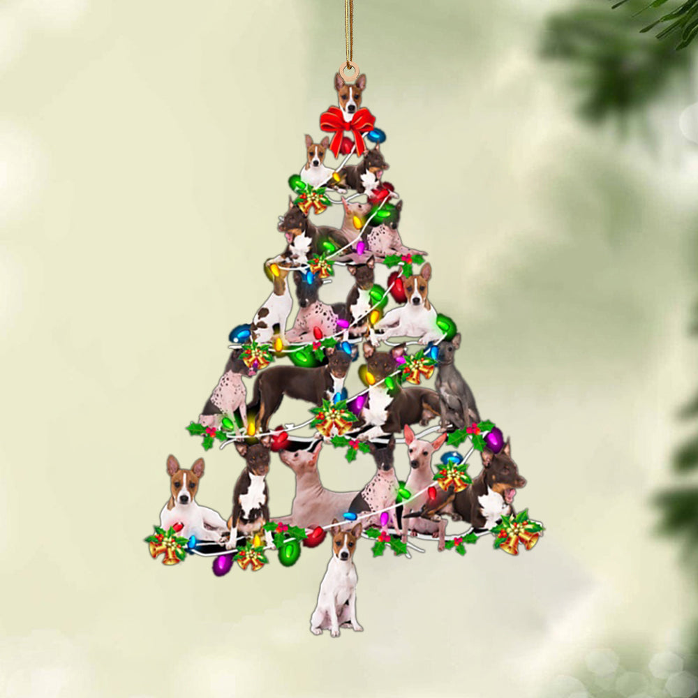 American Hairless Terrier-Christmas Tree Lights-Two Sided Ornament, Christmas Ornament, Car Ornament