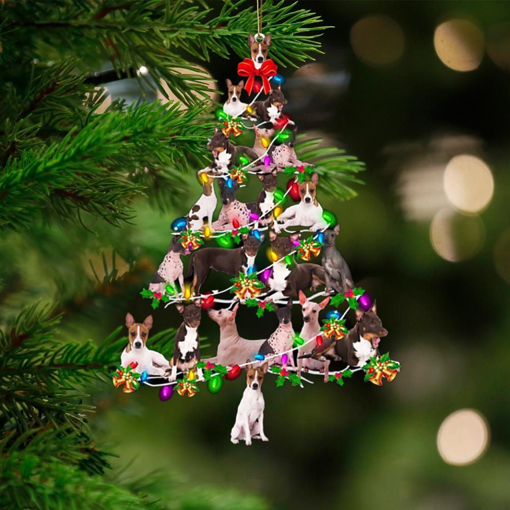 American Hairless Terrier-Christmas Tree Lights-Two Sided Ornament