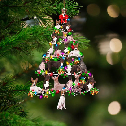 American Hairless Terrier-Christmas Tree Lights-Two Sided Ornament