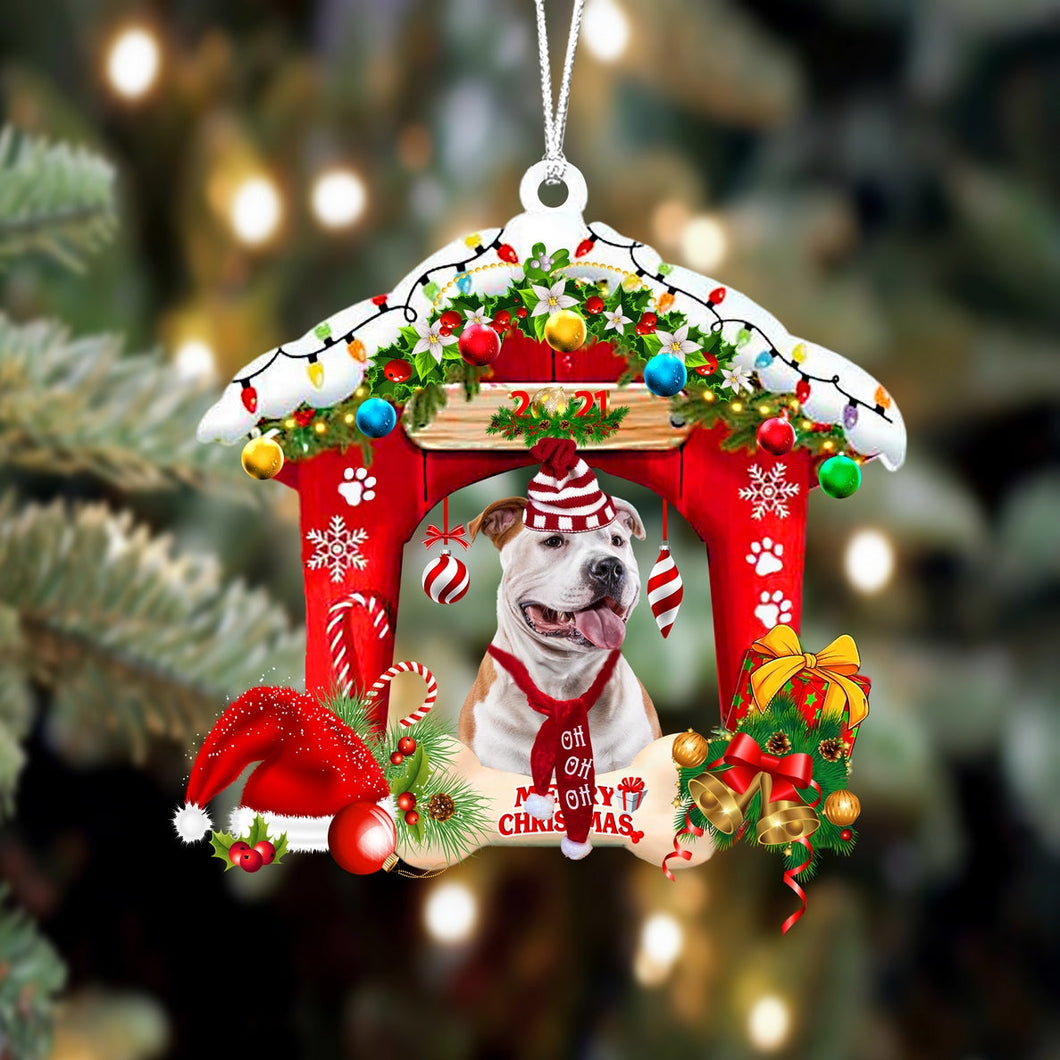 Ornament- American Staffordshire Terrier-Christmas House Two Sided Ornament, Christmas Ornament, Car Ornament