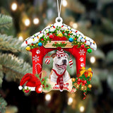 Ornament- American Staffordshire Terrier-Christmas House Two Sided Ornament, Christmas Ornament, Car Ornament