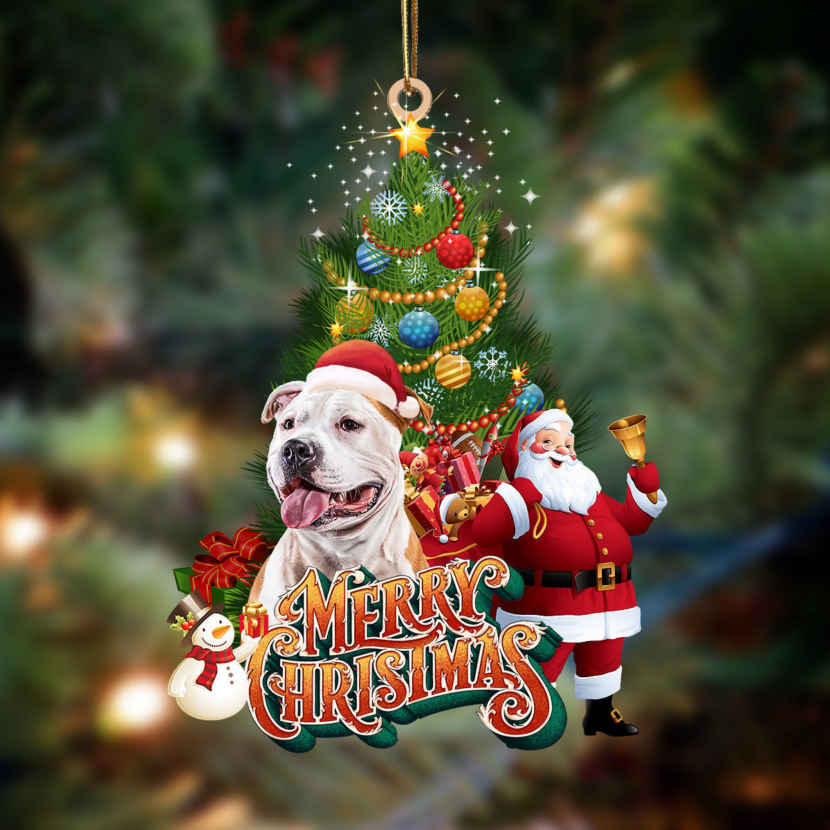 American Staffordshire Terrier-Christmas Tree&Dog Hanging Ornament, Christmas Ornament, Car Ornament