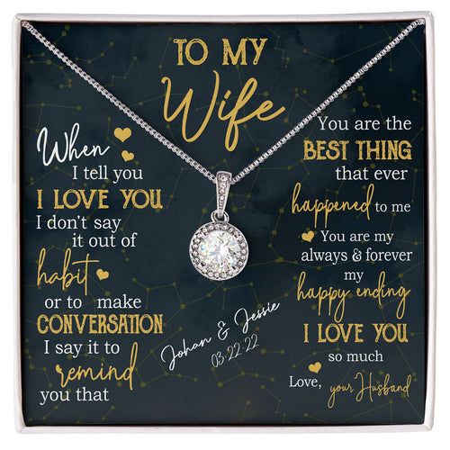 Anniversary Wedding Gift For Wife Personalized Eternal Hope Necklace