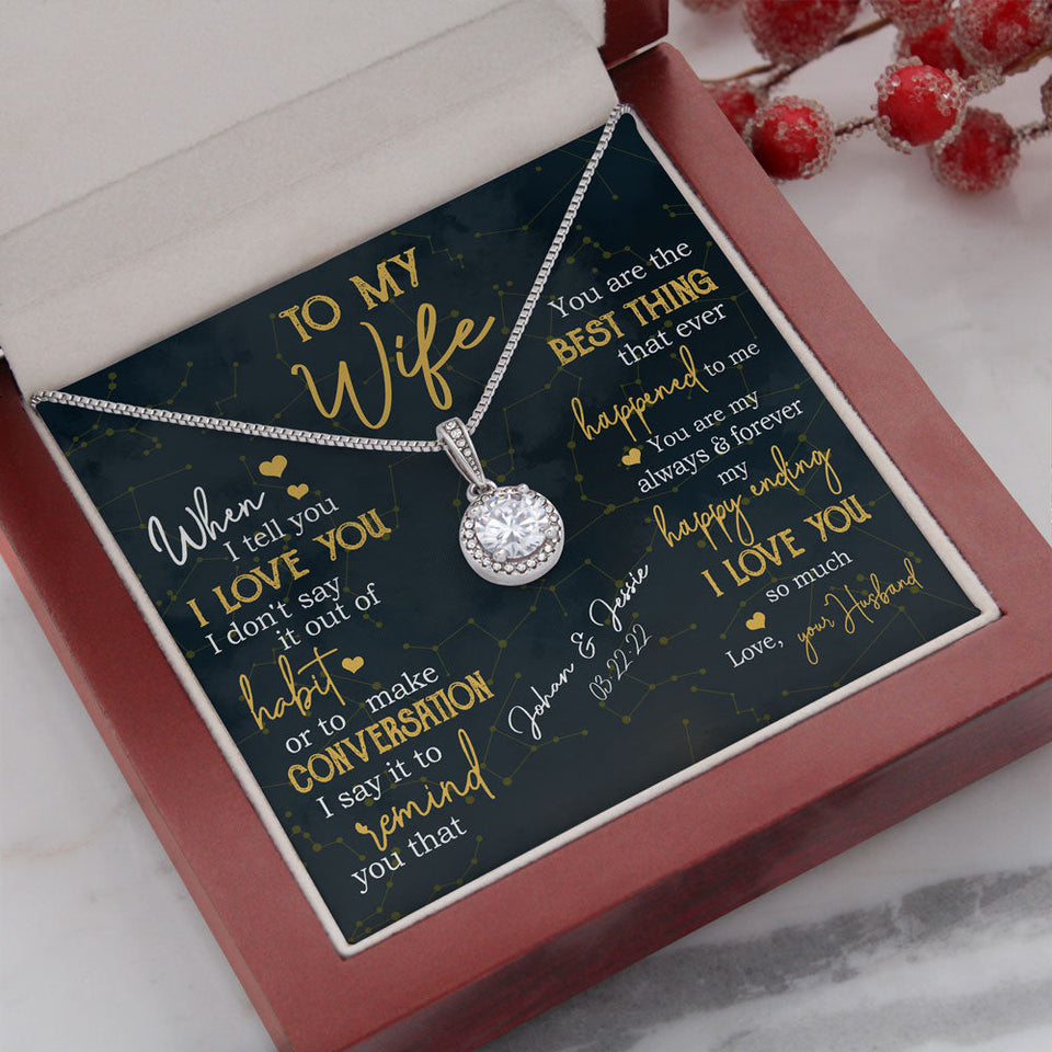 Anniversary Wedding Gift For Wife Personalized Eternal Hope Necklace