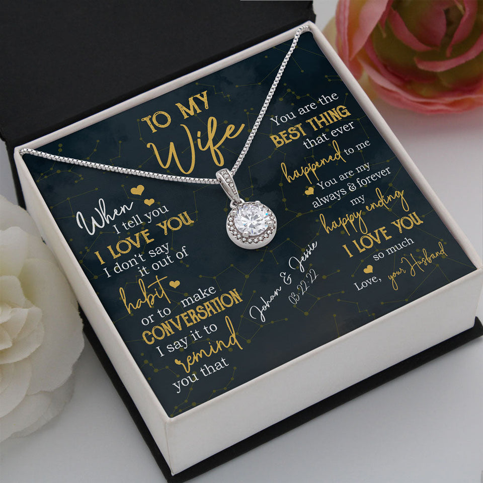 Anniversary Wedding Gift For Wife Personalized Eternal Hope Necklace