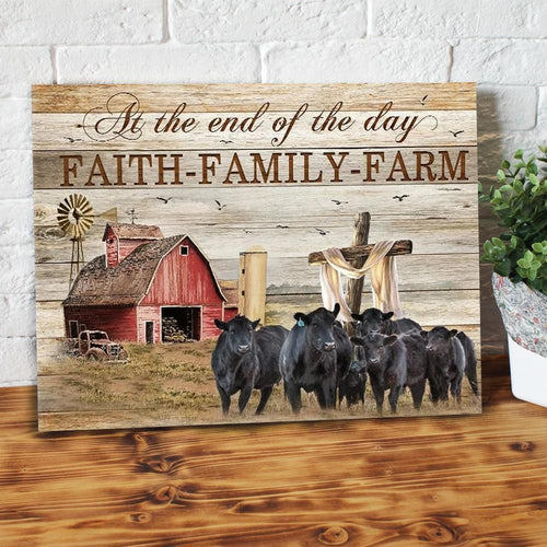 Artwork At The End Of The Day Faith Family Angus Cow Poster Canvas Wall Decor Visual Art