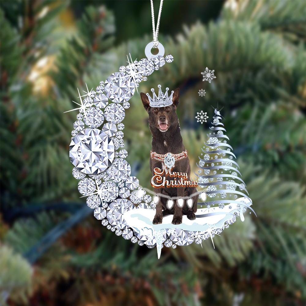 Australian Kelpie Diamond Moon Merry Christmas Ornament Dog Ornaments