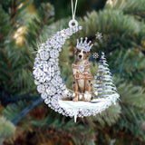 Australian Shepherd Diamond Moon Merry Christmas Ornament Christmas Gift For Dog Lover