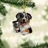 Australian Shepherd Do You Like My Selfie Hanging Ornament Funny Dog Christmas Ornament