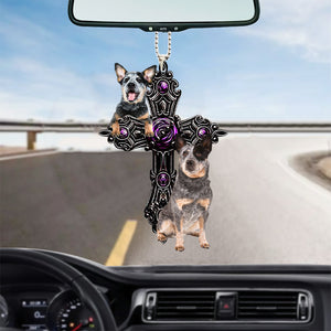 Australian Cattle Pray For God Car Hanging Ornament Dog Pray For God Ornament Godmerch