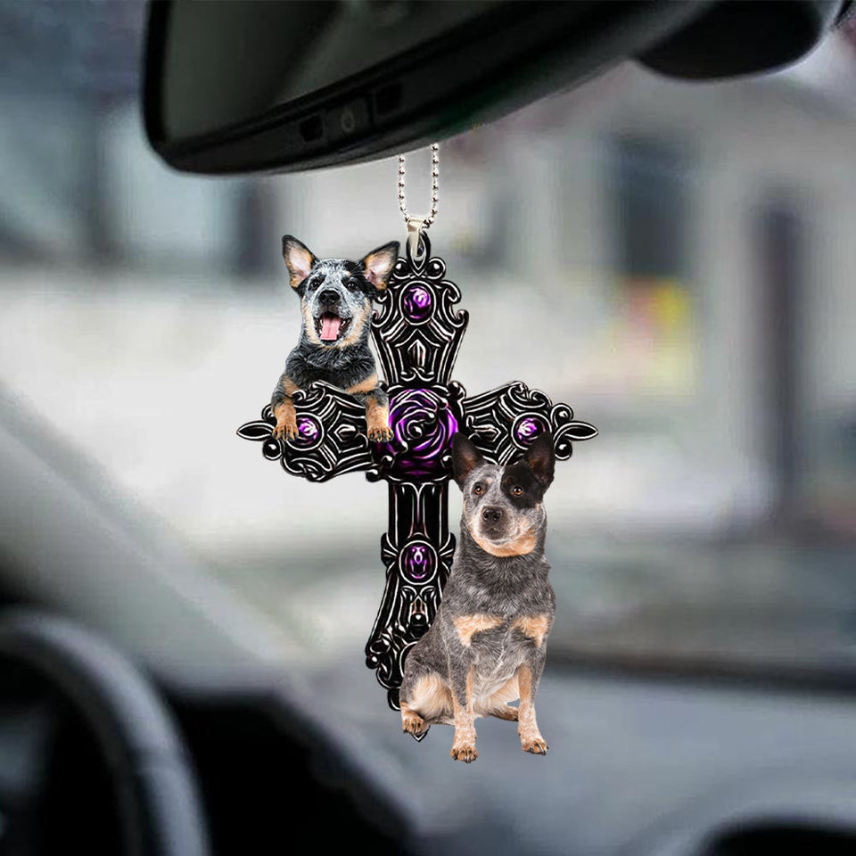 Australian Cattle Pray For God Car Hanging Ornament Dog Pray For God Ornament Godmerch