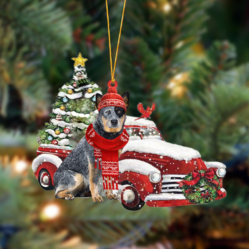 Godmerch- Ornament- Australian Cattle-Christmas Car Two Sided Ornament, Happy Christmas Ornament, Car Ornament