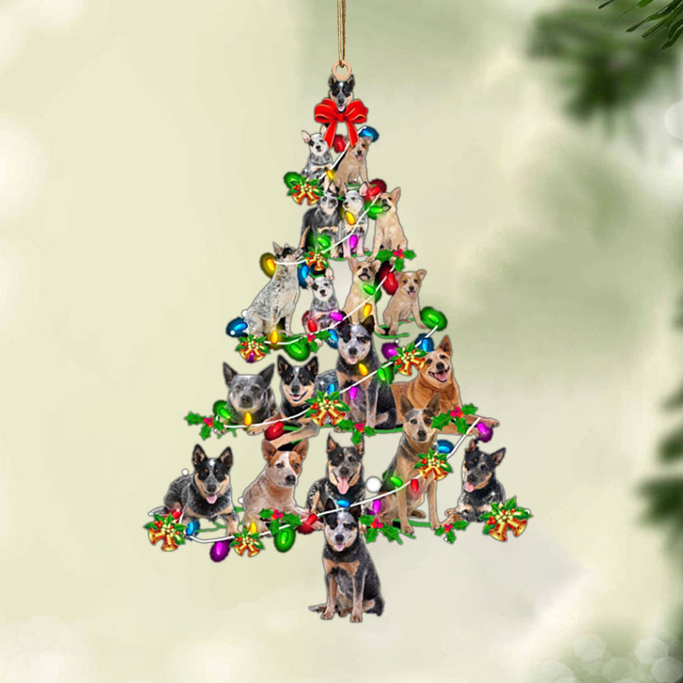 Ornament- Australian Cattle Dog-Christmas Tree Lights-Two Sided Ornament, Christmas Ornament, Car Ornament