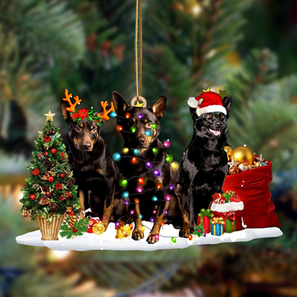 Ornament- Australian Kelpie-Christmas Dog Friends Hanging Ornament, Happy Christmas Ornament, Car Ornament