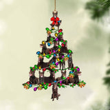 Ornament- Australian Kelpie-Christmas Tree Lights-Two Sided Ornament, Happy Christmas Ornament, Car Ornament