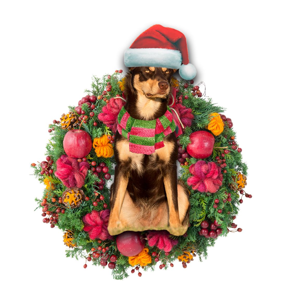 Godmerch- Ornament- Australian Kelpie Christmas Ornament, Happy Christmas Ornament, Car Ornament