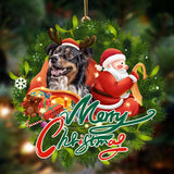 Godmerch- Ornament- Australian Shepherd-Santa & dog Hanging Ornament, Happy Christmas Ornament, Car Ornament