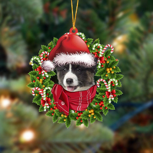 Ornament- Australian Shepherd 1-Xmas Bandana Hanging Ornament, Happy Christmas Ornament, Car Ornament