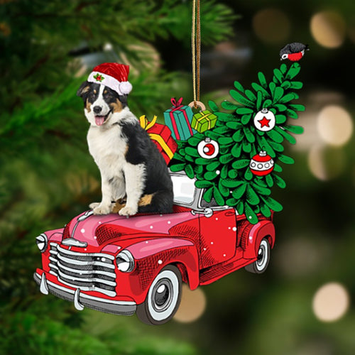 Australian Shepherd 2-Pine Truck Hanging Ornament