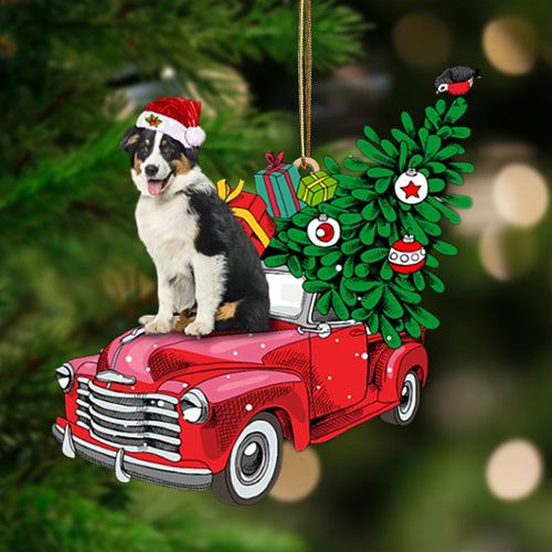 Godmerch- Ornament- Australian Shepherd 2-Pine Truck Hanging Ornament, Happy Christmas Ornament, Car Ornament