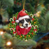 Ornament- Australian Shepherd 2-Xmas Bandana Hanging Ornament, Happy Christmas Ornament, Car Ornament