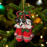 Australian Shepherd Inside Your Gloves Christmas Holiday-Two Sided Ornament, Christmas Ornament, Car Ornament