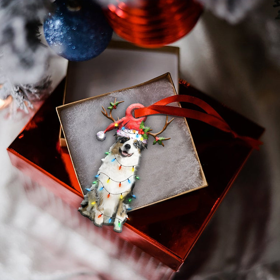 Australian Shepherd Christmas Shape Ornament