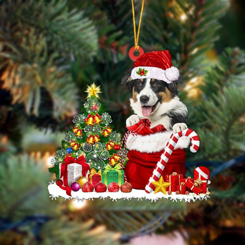 Godmerch- Ornament- Bernese Mountain Gift Bag Merry Christmas Ornament Dog Ornament, Car Ornament, Christmas Ornament