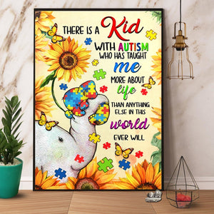 Autism Elephant There Is A Kid With Autism Awareness Canvas And Poster, Wall Decor Visual Art