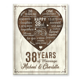 38th Year Anniversary Gift, 38th Wedding Anniversary Gift For Husband, 38 Year Anniversary Gift For Wife