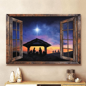 Beautiful halo night Jesus - Matte Canvas