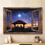 Beautiful halo night Jesus - Matte Canvas