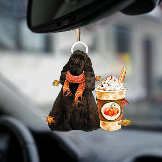 Black American Cocker Spaniel-Pumpkin Spice Kinda-Two Sided Ornament